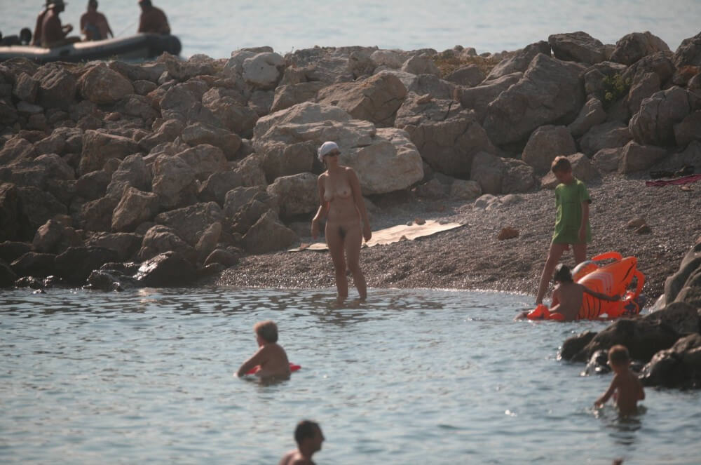 FKK cove pyramid in waters - Nudists value simplicity and openness