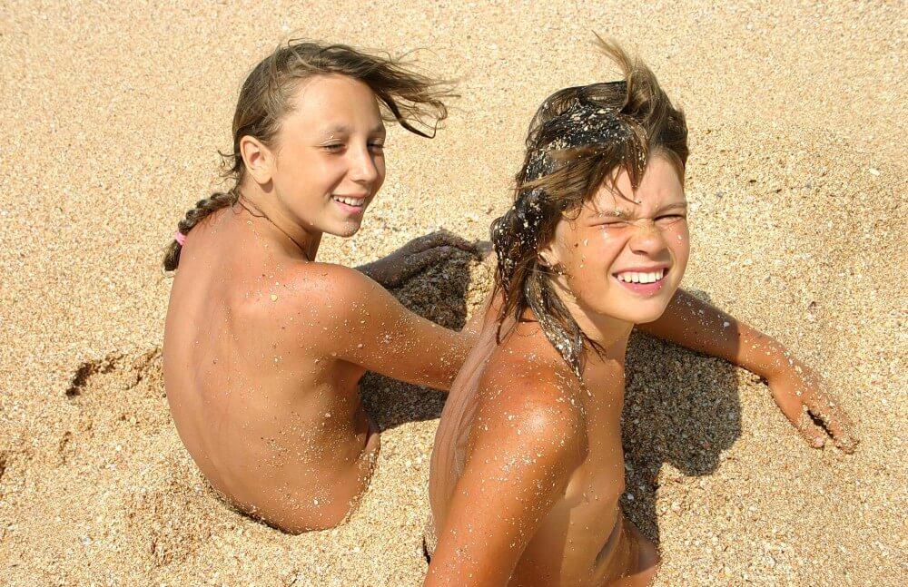 Ocean Beach Relaxing Photo Set - People in a State of Complete Nudity