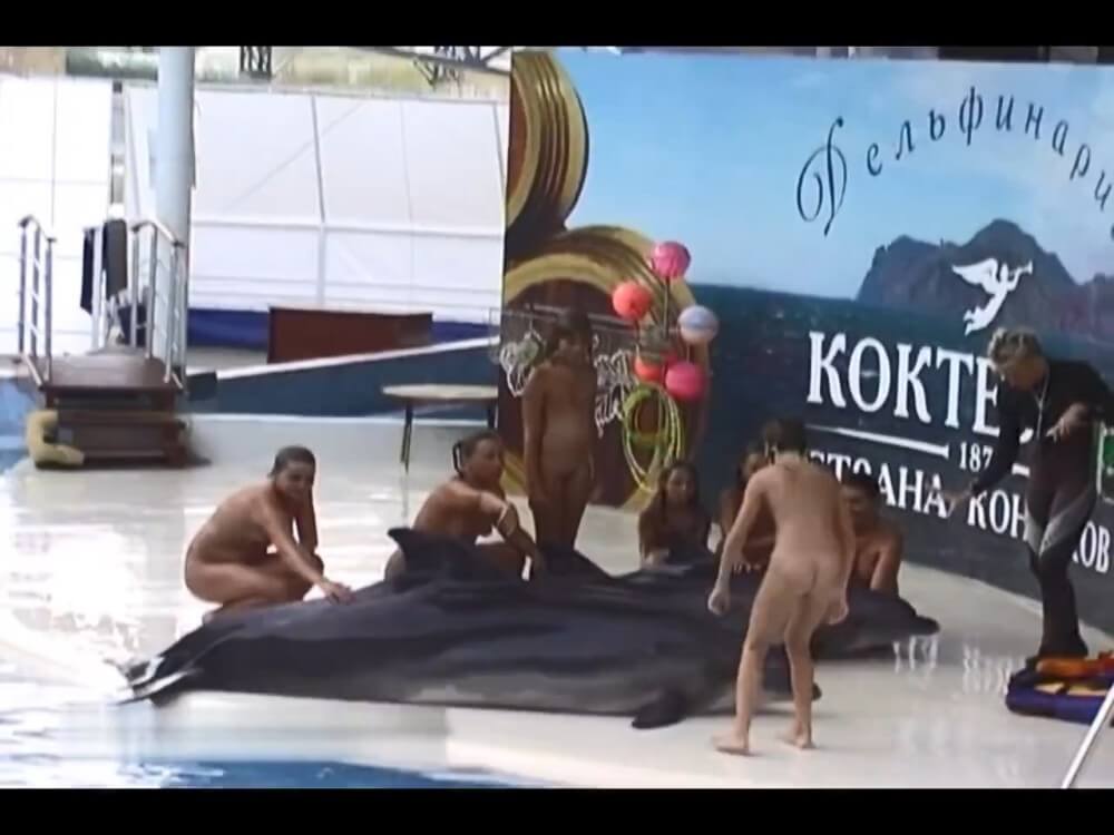Relaxing at the dolphinarium - Overcoming insecurities is one of the goals of practicing nudism and naturism