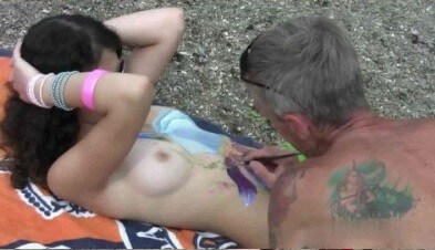 Body Art Nudist Beach 1 Full HD video - Wearing less clothing is fashionable