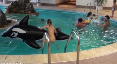 Naturism - Indoor dolphin ride Full HD upd - Nudists relax beautifully—a sight to behold