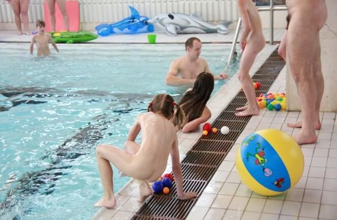Nude family in the pool photos - Simplicity is an important part of naturists lives