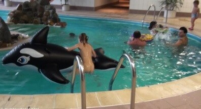 Indoor dolphin ride Full HD - Naturists love nature and the environment